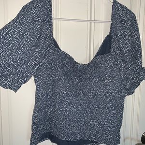 Abercrombie & Fitch Puff Sleeve Sweetheart Top
